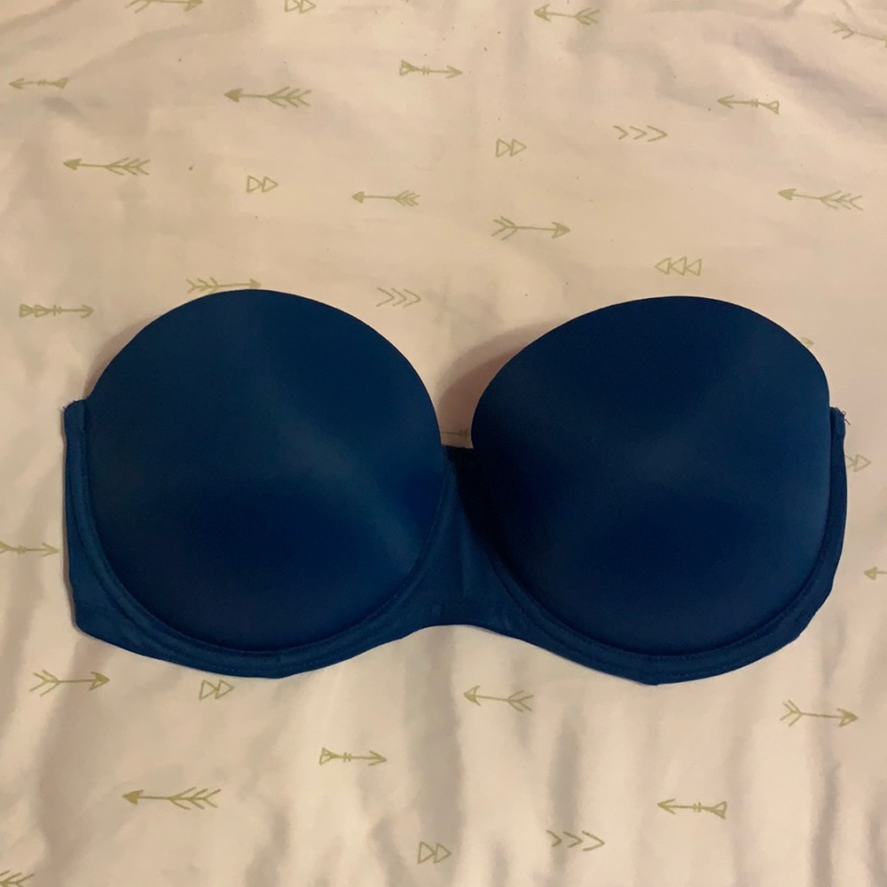 PINK 34DD Blue Strapless Pushup Bra